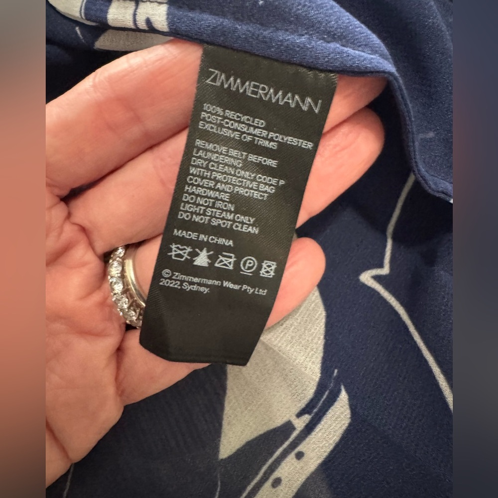 Zimmermann Navy Blue Sailboat Print Dress - Picture 9 of 10